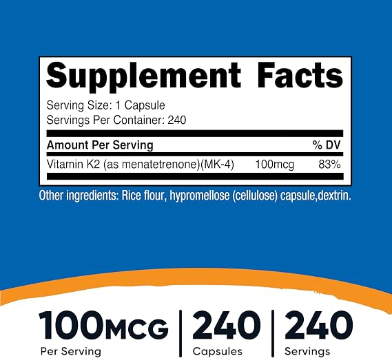 NUTRICOST VITAMINA K2 240 CAPSULAS