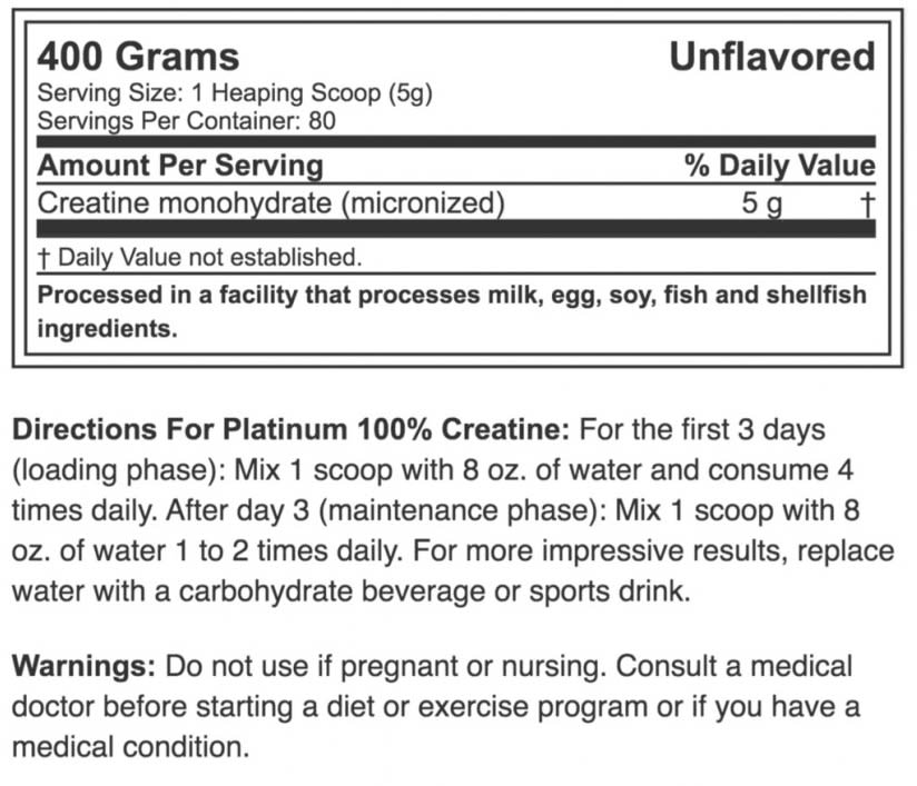MUSCLETECH CREATINE PLATINUM 80 SERVICIOS