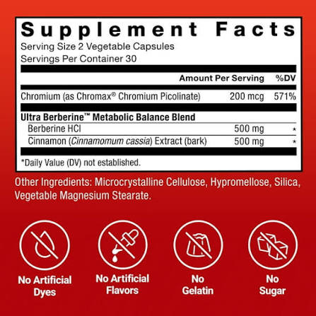 FORCE FACTOR BERBERINE 500MG 60 CAPSULAS